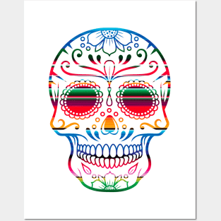 Day of the Dead Colorful Skull Posters and Art